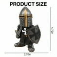 thumbnail image 3 of ICERUN Garden Gnomes,Resin Knight with Cross Shield Sculpture Fairy Garden Accessories,Imitation Metal Look Garden Statues for Outside,Style4, 3 of 7