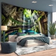 thumbnail image 4 of Gojian Nature Tapestry Forest Tree Sea Cave Wall Hanging, Stream Through Rainforest Landscape Wall Art Tapestry for Bedroom Living room, 4 of 6