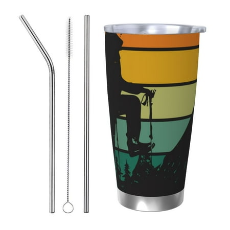 

Zeuib Not All Who Wander Are Lost 1 Printed 20oz Stainless Steel Insulated Car Cup Stainless Steel Thermal Cup Vacuum Insulated Leak-proof Travel Mug Cup-Straw Three-piece Set