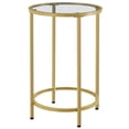 thumbnail image 4 of Yaheetech Round Glass Top Bedside Table End Table Accent Table with Metal Frame, Gold, 4 of 9