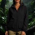 thumbnail image 6 of LEAVINGSUO Rain Jacket Women Waterproof Lightweight Casual Top Windproof Hooded Jacket Versatile Long Sleeved Coat Black M, 6 of 9
