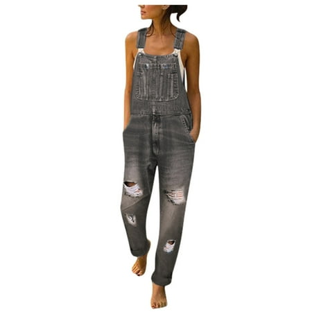 

Women s Washed Denim Bib Jeans Overalls Casual Ripped Denim Jumpsuits Rompers Hot6s4486581