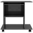 thumbnail image 2 of vidaXL Computer Desk High Gloss Grey 80x50x75 cm Engineered Wood, 2 of 4