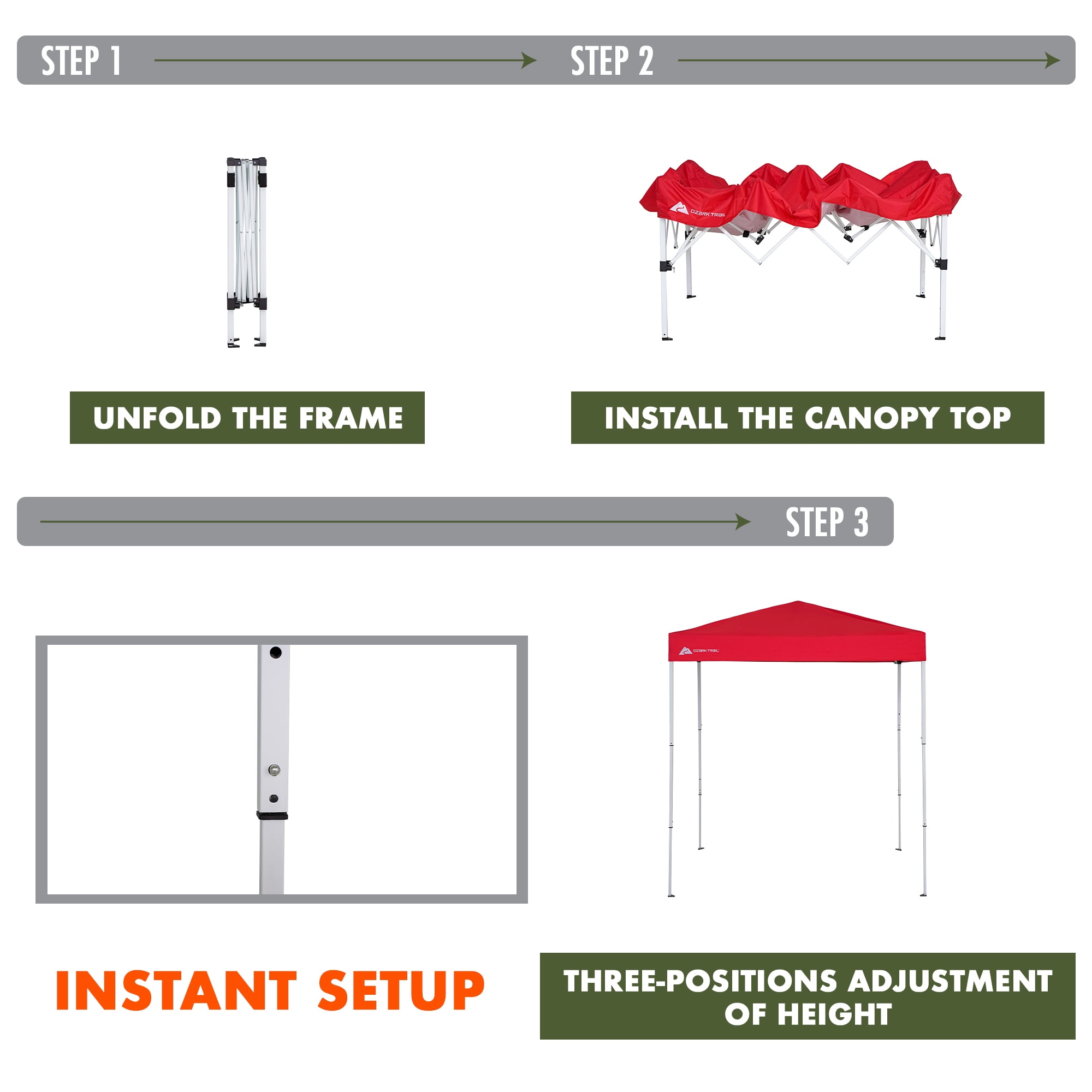 Ozark Trail 4' x 6' Brilliant Red Instant Pop-up Outdoor Canopy Shelter