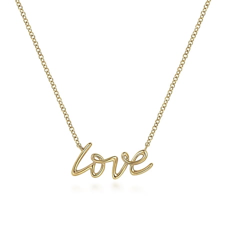 14K Yellow Gold Love Necklace