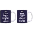 thumbnail image 1 of ThisWear Nursing School Gifts for a Nurse Keep Calm I'm Nearly a Nurse Student Nurse Gag Gifts 11 ounce 2 Pack Coffee Mugs Blue, 1 of 4