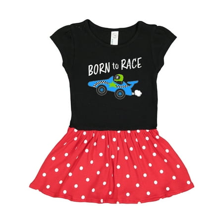 

Inktastic Born to Race- Blue Race Car Gift Toddler Girl Dress