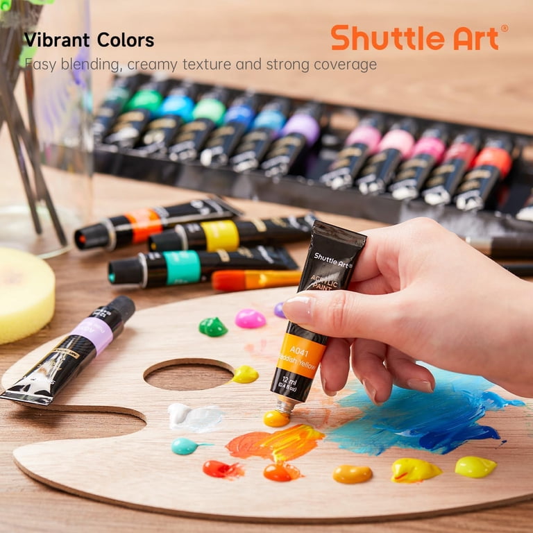 Shuttle Art Acrylic Paint Set, 30 Colors with 3 Free Brushes photo 6