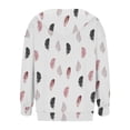 thumbnail image 4 of Puntoco moda mujer manga larga cremallera frente abierto suelta prendas de vestir exteriores blusa estampada abrigo Tops bolsillos blusa con capucha liquidación Puntoco Puntoco-6470, 4 of 5