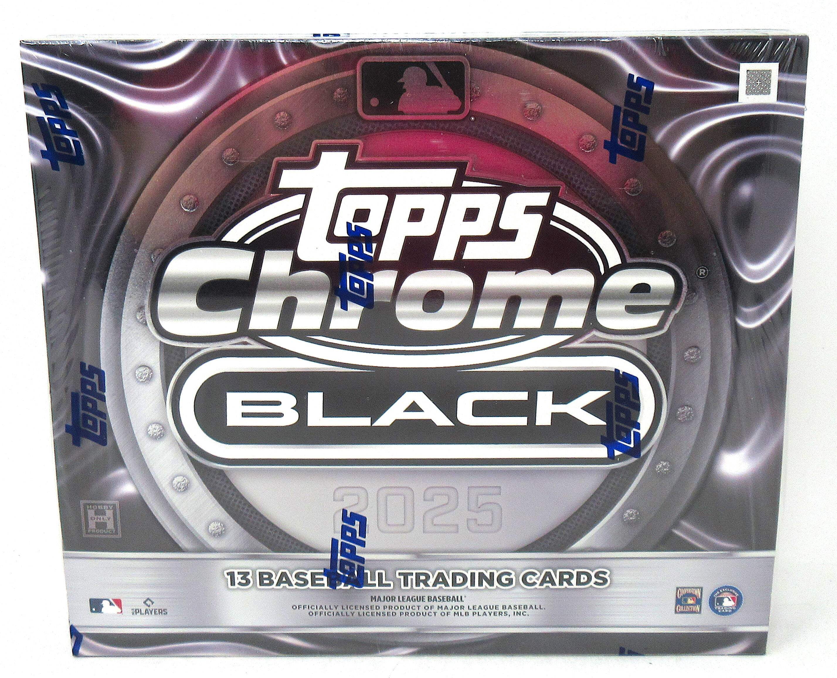 Topps 2025 Chrome Black Baseball Hobby Box, 1 Encased Auto, 2