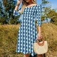 thumbnail image 6 of Dress Vestido Custom Festival Dresses Wear Street White and Blue Women Casual Dot Polka Striped, 6 of 8
