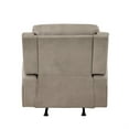 thumbnail image 3 of Patsy 38 Inch Manual Recliner Rocker Chair- Brown Microfiber- Tufted Back, 3 of 6
