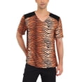 thumbnail image 1 of Camiseta de hombre con estampado de leopardo INSPIRE CHIC, cuello en V, mangas cortas, L, estampado de tigre, 1 of 6