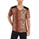 thumbnail image 1 of Camiseta de hombre con estampado de leopardo INSPIRE CHIC, cuello en V, mangas cortas, L, estampado de tigre, 1 of 6