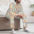 thumbnail image 7 of Yiaed Simple Drawing Print Men’s Pajamas Set - Long Sleeve Button Down Sleep Shirt and Pajama Bottoms Sleepwear Set Mens Pjs Sets Men's Pajama Bottoms-XX-Large, 7 of 7