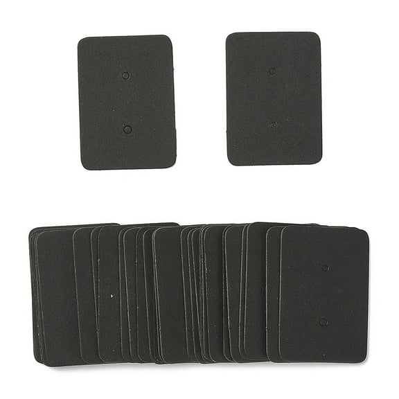 50pc Paper Jewelry Earring Display Cards Rectangle Black 35x25x0.5mm
