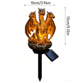 thumbnail image 4 of Solar Powered Triple Head Dragon Stake Light, Golden Crown Hydra Dragon Skull Figurine Outdoor Yard Halloween Path Decor, 4 of 7