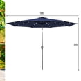 thumbnail image 3 of Gymax Parasol Solaire de 9 Pi à DEL pour Patio, Marché, Acier Inclinable avec Manivelle, Extérieur, Bleu Marine, 3 of 6