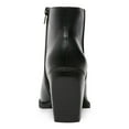 thumbnail image 2 of MADDEN GIRL Womens Black Comfort Meeko Pointed Toe Block Heel Zip-Up Booties 9 M, 2 of 4
