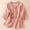 Orange, variant on QHWAUAKFBN T Shirts For Women Loose Fit Vintage Linen Cotton Embroidered Shirt V Neck Simplicity Solid Color ¾ Sleeve Tshirts Top