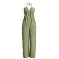 thumbnail image 6 of ClodeEU Women's Spaghetti Strap Jumpsuit, Loose Wide Leg Romper with Pockets for Summer and Vacation Army Green,Women's Plus L, 6 of 6