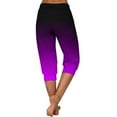 thumbnail image 5 of AJTQTH Women Capri Joggers Ombre Color Stylish Sweatpants Drawstring Lightweight Loose Yoga Pants Casual Capris with Pockets Purple L, 5 of 6