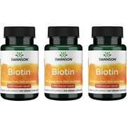 Swanson Biotin 5,000 mcg 100 Vegan Caps 3 Pack
