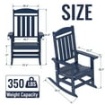 thumbnail image 5 of Patio Slat Rocking Chair, HDPE Plastic Weather Resistant Porch Rocker, Navy Blue, 5 of 8