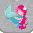 thumbnail image 4 of Inktastic Cute Mermaid, Little Mermaid, Pink Hair, Dolphin Girls Baby Bib, 4 of 4
