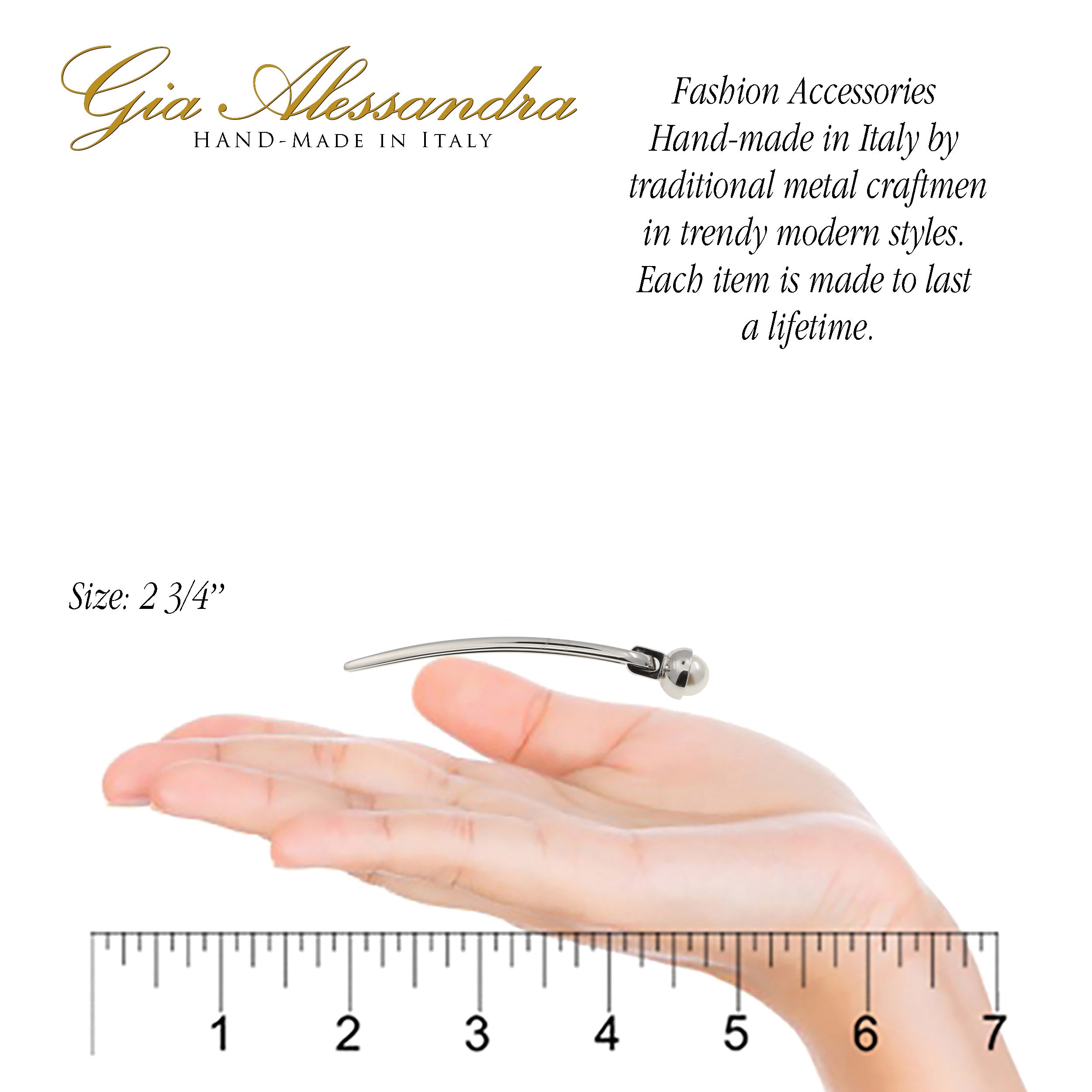 GA249 2.75 Inch Wedding Bridal Small U-Shape Hairpins Twist Stick Pins Silver with White Pearl