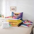thumbnail image 5 of Manfei Cute Little Girl Bedding Comforter Set 7 Pieces for Kids, Fairy Tale Princess Full Bedding Set, Pink Plum Watercolor Reversible Fitted Sheet Flat Sheet, Lightweight Room Decor, 5 of 7
