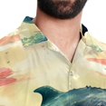 thumbnail image 5 of Whale Men's Short Sleeve Poplin Shirt, Button Down Casual Summer Beach Printed Unisex Shirt, 5 of 6