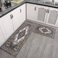 thumbnail image 3 of Kitchen Rugs and Mats Non Skid Washable Brown Pattern Bohemia Kitchen Mat and Rug Set,Floor Cushion Waterproof Rug,Rubber Backed Area Rugs for Kitchen Laundry, 3 of 7