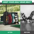 thumbnail image 6 of Ambifirner Wooden Golf Bag Storage Rack , Holds 3 Stand Bags & 14+ Clubs, Organizer for Golf Balls, Shoes & Accessories, Heavy Duty for Garage, Indoor Outdoor Use, Easy Assembly,Black, 6 of 8