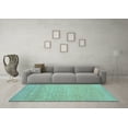 thumbnail image 3 of Ahgly Company Indoor Square Oriental Light Blue Industrial Area Rugs, 5' Square, 3 of 4