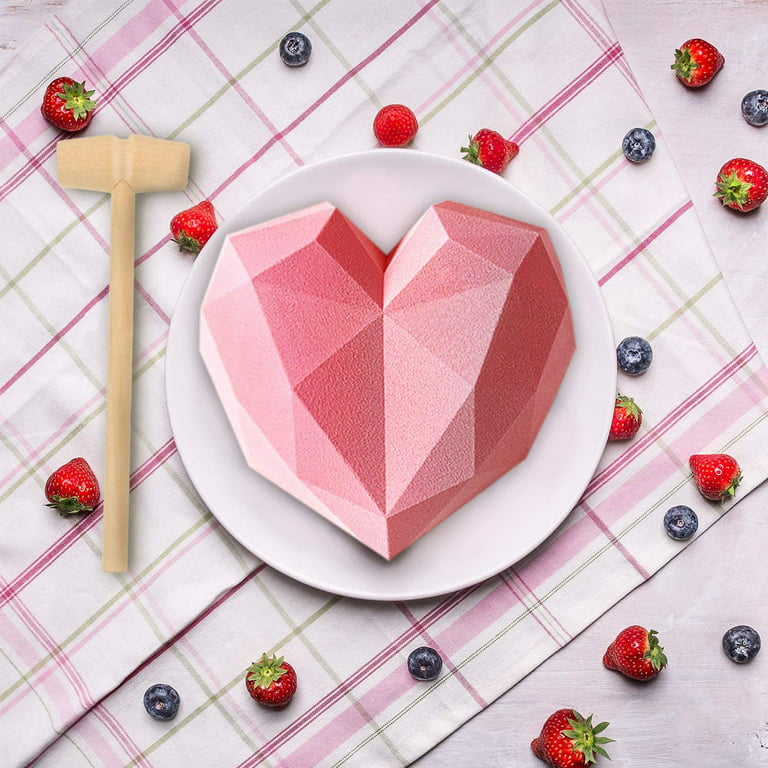 Safe & Durable 3D Diamond Heart Silicone Cake Mold