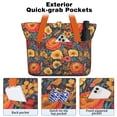 thumbnail image 2 of Tote Bag for Women - Pioneer Flower Shoulder Bag - Large Utility Work Duffle Bag with Zipper Handbag for Travel, Work, Sprots, 2 of 5