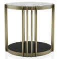 thumbnail image 6 of Furniture of America Wilmo Faux Marble 1-Shelf End Table, Brass, 6 of 9