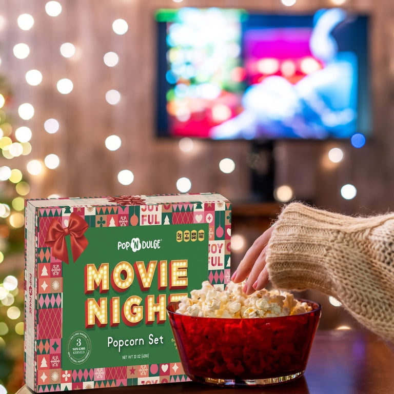Pop 'N Dulge Christmas Movie Night Gourmet Popcorn Gift Set, 5