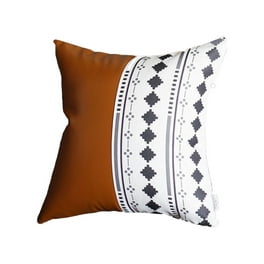 Monochromic Diamond And Brown Faux Leather Pillow Cover Monochromic Diamond And Brown Faux Leather Pillow Cover