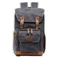 thumbnail image 1 of Waterproof Camera Bag Backpack Large Capacity Photo Bag Batik Canvas Camera Lens Case Canon Nikon for 15 Inch Laptop dark grey, 1 of 6