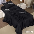 thumbnail image 2 of Juego de sábanas Utopia Bedding Twin XL de microfibra cepillada, color negro, 2 of 7