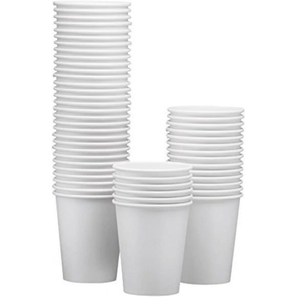 8 oz White Paper Cups Bulk Package for Hot & Cold Beverages