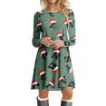 thumbnail image 1 of TJAZFJPA Robe Maxi Femme 2025 Mode Décontractée Robe Manches Longues Imprimée de Noël Col Rond Fête Flocon de Neige Robe Maxi Manches Longues Robe d'Invité de Mariage, 1 of 6