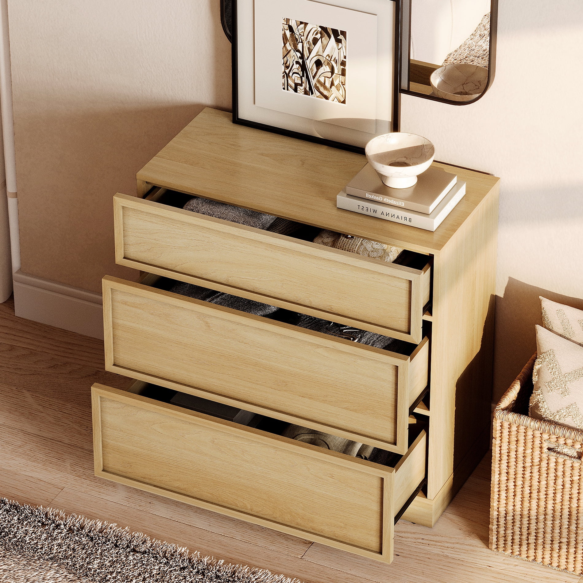 31.5" Modern Sideboard Buffet Cabinet with 3 Drawers, Multifunctional Sideboard with Large Storage and Adjustable Shelf