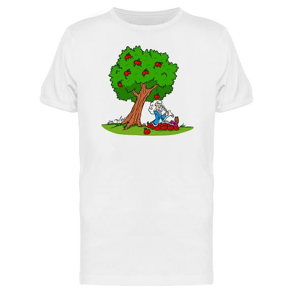 Newton Gravity Apples T-Shirt Men -Image by Shutterstock, Male Small