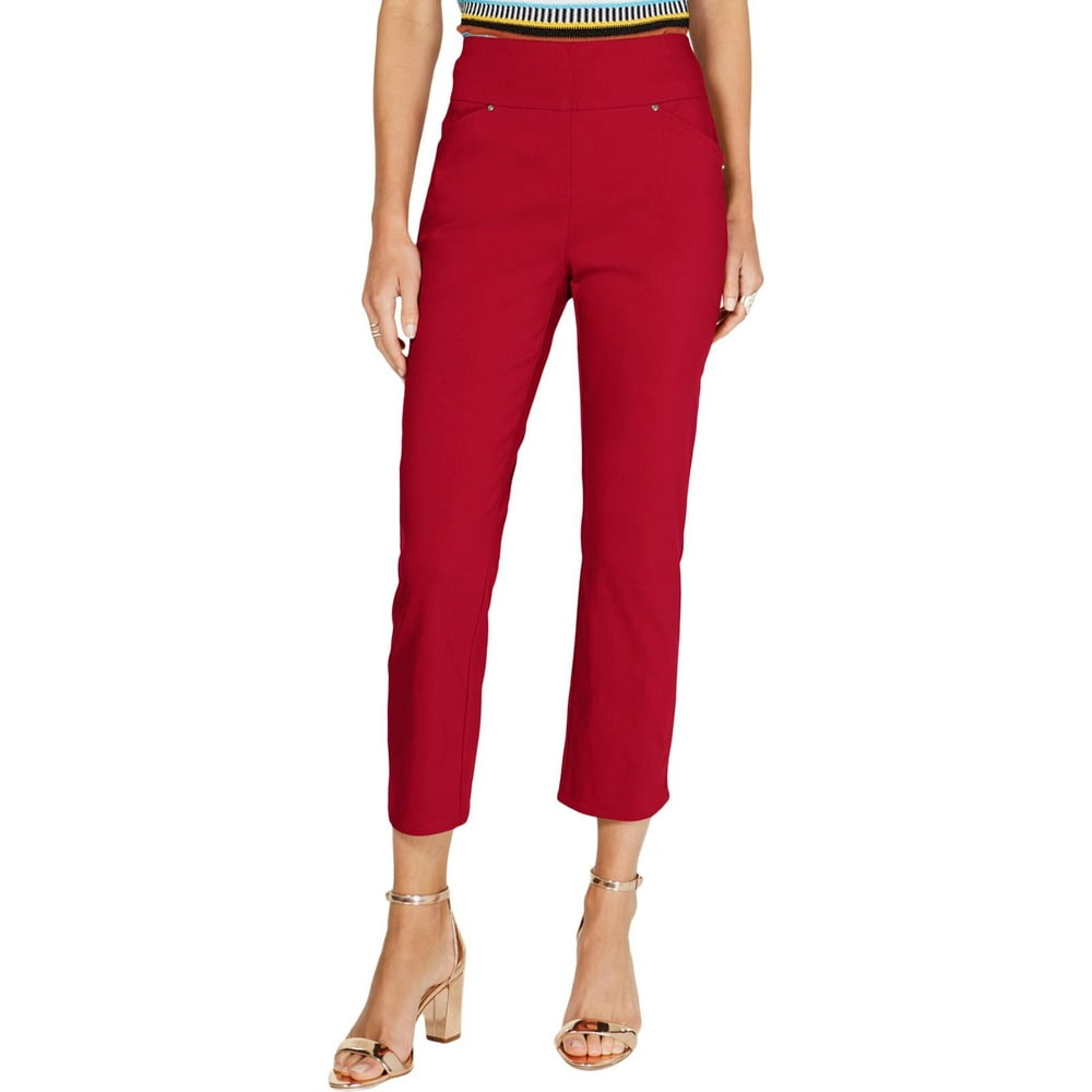 INC - INC Womens Skinny Leg Mid-Rise Dress Pants Red 2 - Walmart.com ...