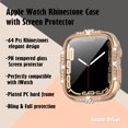thumbnail image 4 of Allytechgroup for iWatch Series 10 42mm Case with Tempered Glass Screen Protector, Support Wireless Charging Crystal Diamond Rhinestone Sparkling Full Protective Cover for Women Girls, Rosegold, 4 of 5