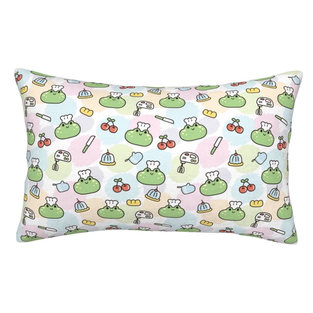 Balery Frog Wear Chef Hat Funda de Cojín Estampada, Regalos para Mujeres, Regalos de Amor para Ella, Regalos para Novia o Esposa, Funda de Almohada-16"x24"