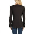 thumbnail image 2 of Pretty Comy Womens Long Sleeve Tunic Blouse Shirt Scoop Neck Zipper Casual Pullover T-Shirt, 2 of 7